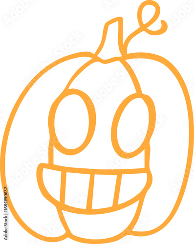 Halloween Pumpkin Outline Doodle