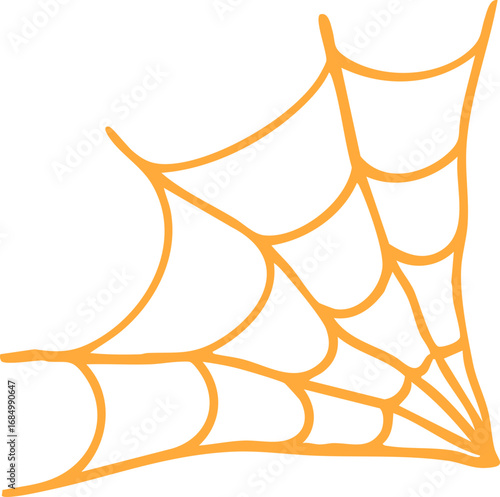 Halloween Spider Web Outline Doodle