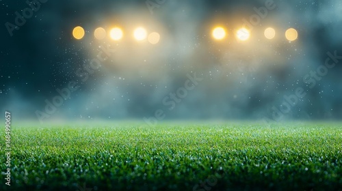 Exciting football match under stadium lights field sports photography nighttime dynamic action