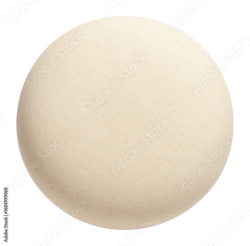 Smooth, round pebble with a light cream color and matte surface