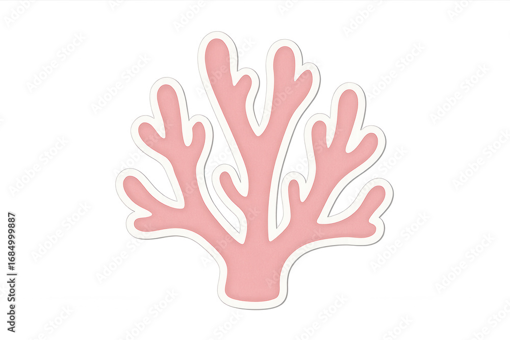 Vibrant coral illustration with a clean, transparent background, perfect for marine life and ocean-themed design projects