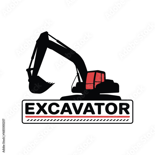Excavator Logo Design Vector 