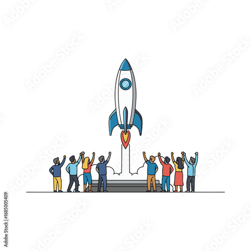 startup marketing vector illustration design 