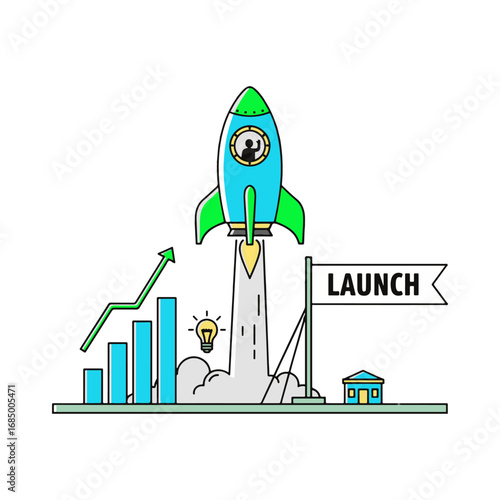 startup marketing vector illustration design 