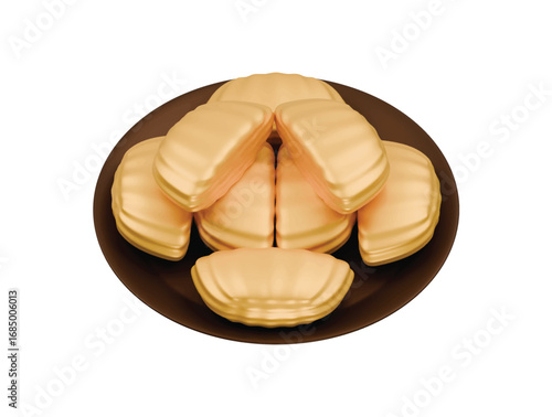 banana fritter icon 3d illustration render