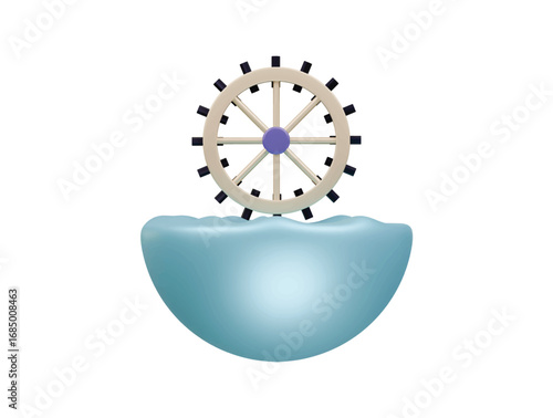 hydro water icon 3d illustration render