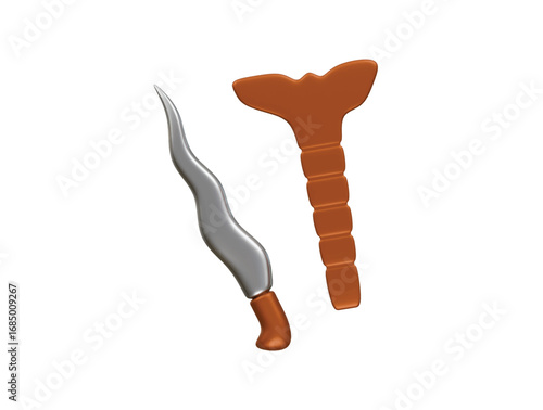 Keris icon 3d illustration render