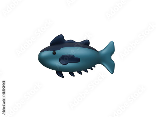 mackerel tuna icon 3d illustration render