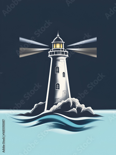 Lighthouse logo. Tower icon. Marine symbol. Vector eps 08.