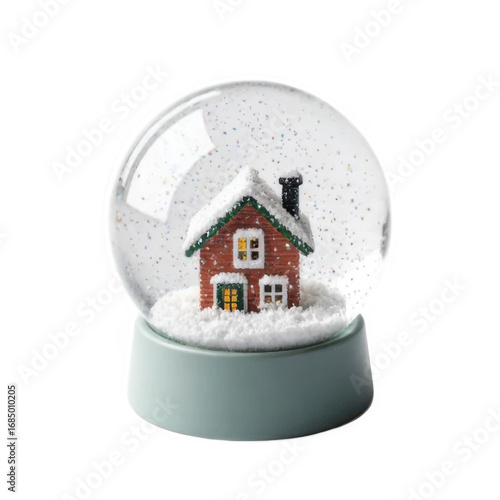Enchanted Red House Miniature Snow Globe Winter Holiday Decoration