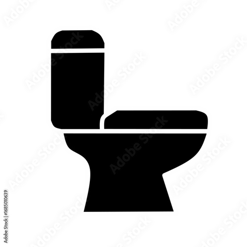 Simple Silhouette Toilet Bowl Bathroom Plumbing Fixture Lavatory Icon