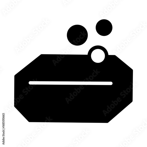 Simple Line Soap Bar With Bubbles Illustration Design Element