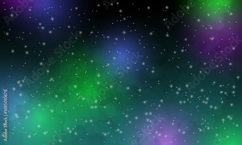 Colorful aurora with northern lights and starry sky background. Modern abstract background suitable for posters, cards, banners, backgrounds, brochures, covers, wallpapers, and web.