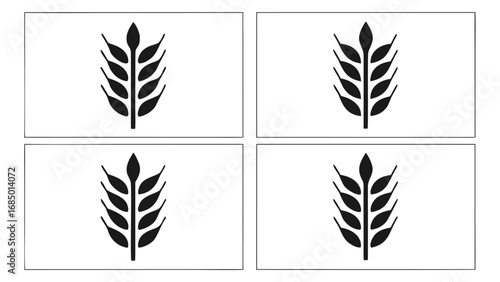 Black wheat stalks on white background grain agriculture