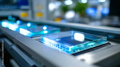 Wallpaper Mural A glass wafer manufacturing facility produces specialized substrates for advanced semiconductor applications. The innovative, ultra-pure glass wafers are shown being inspected unde Torontodigital.ca