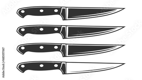 Sharp kitchen knives collection chef knives utility knives