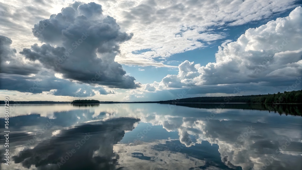 Fototapeta premium lake and clouds