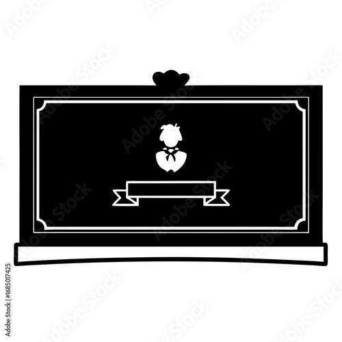 Vector illustration of a black signboard with a white sheep icon