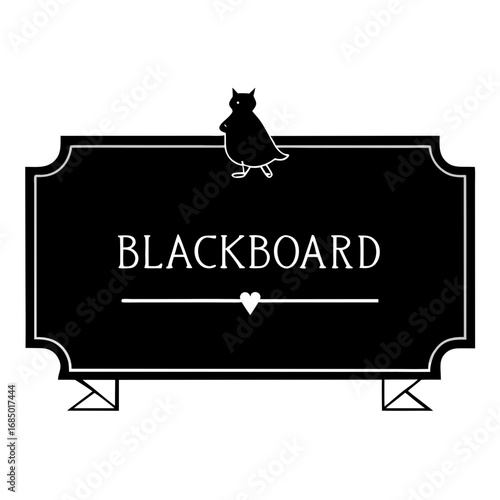 Vector blackboard icon with cat
