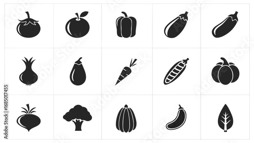 Tomato apple bell pepper eggplant carrot onion broccoli pumpkin leaf