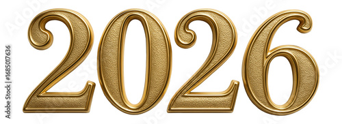 2026 year number in gold embossed style
