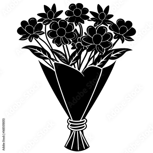 Bouquet of flowers vector icon