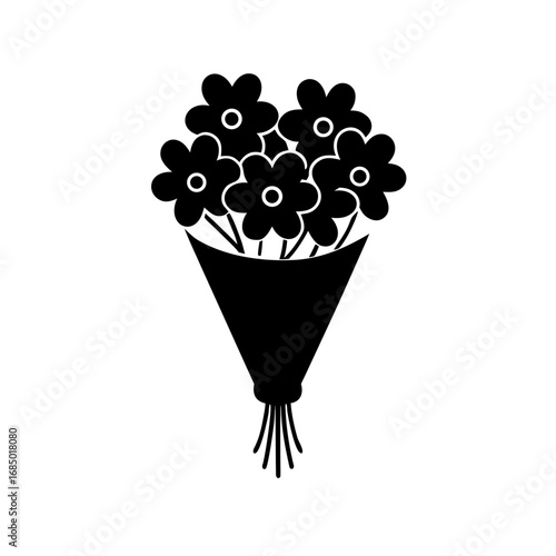 Bouquet of flowers vector icon