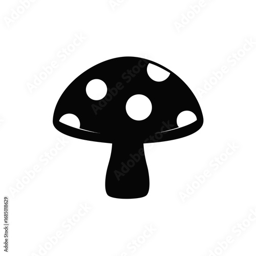 Vector black mushroom icon