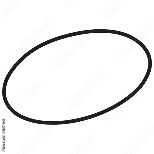 Black oval shape outline icon symbolizing ellipse geometry simple abstract design