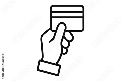 Hand holding credit card icon symbolizing payment shopping banking finance transaction