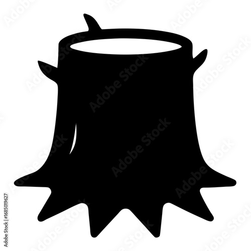 Isolated tree stump vector illustration or tree stump concept illustration