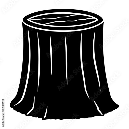Isolated tree stump vector illustration or tree stump concept illustration