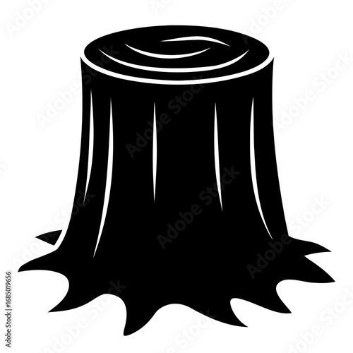 Isolated tree stump vector illustration or tree stump concept illustration