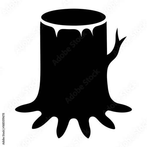 Isolated tree stump vector illustration or tree stump concept illustration