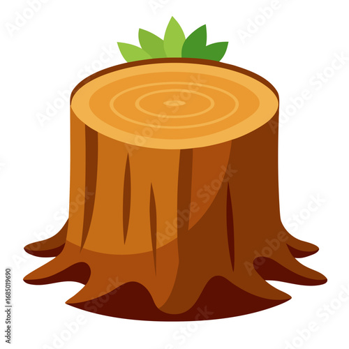 Isolated tree stump vector illustration or tree stump concept illustration