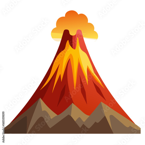 Volcano clipart cartoon style vector illustration