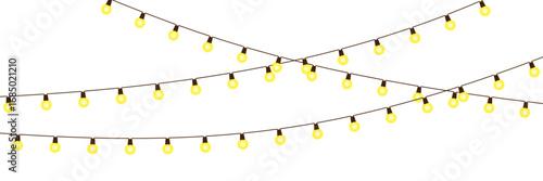 Vector Christmas lights  Set of Christmas glowing garlands. For advertising invitations, web banners, postcards. Vector. decoration