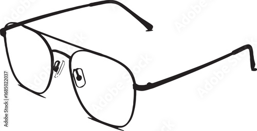 Stylish Aviator Eyeglasses Isolated on White Background for Vision Correction and Fashion Accessory Concepts for men and women