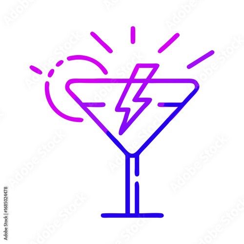 neon sign with a cocktail