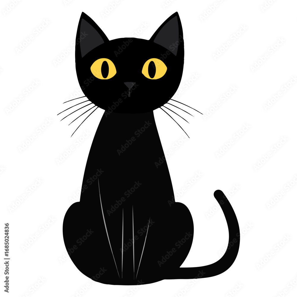 Obraz premium black cat, halloween, festival, vector, transparent background, animal, cat, isolated, adorable, cute, kitty, furry, black, mammal