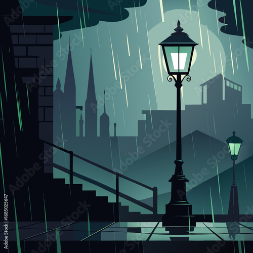 street lantern in the night