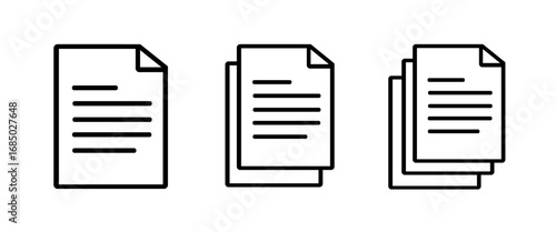 Paper document page icon vector. document icons. paper symbol with single and multiple page. Vector illustration.
