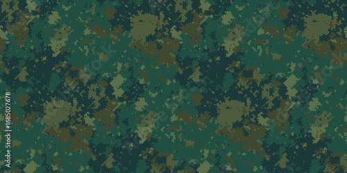 Abstract digital camouflage pattern.  Versatile, highresolution texture ideal for backgrounds, militarythemed designs, or fashion prints.