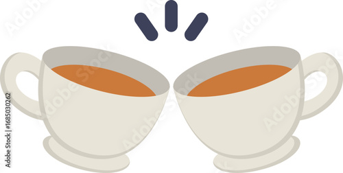 Teacups Clinking Flat Icon