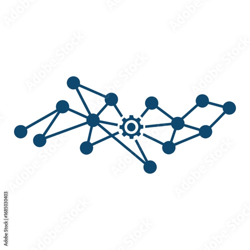 Networked Gear Symbol: Connecting Ideas and Innovation