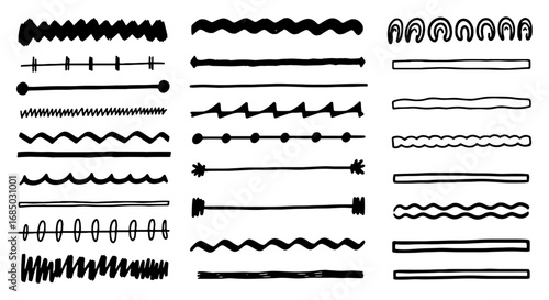 Line divider border sketch hand drawn handmade pencil pen vector graphic design illustration art shape element decoration ornamental doodle