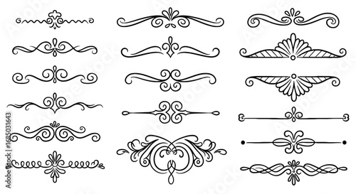 Ornament divider border line ornate decorative flourish vector graphic design illustration art scrapbook invitation calligraphy vintage
