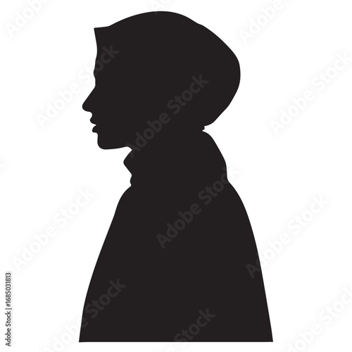 Hijabi girl silhouette vector pic design