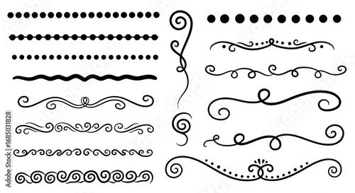 Swirl flourish line vector graphic design art decorative ornament label border graphic design illustration outline dividers.