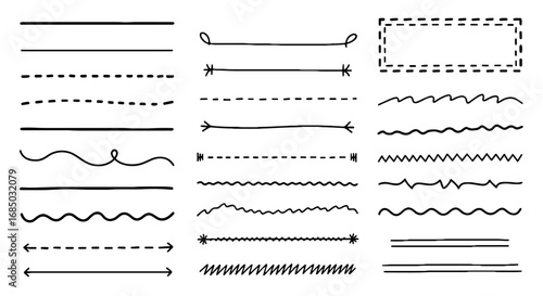 Divider lines sketch scribble hand drawn handmade pen marker vector graphic design illustration art business infographic journal outline set